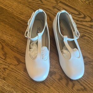 White T-Strap Ballet Flats Never been worn girls size 4medium no box